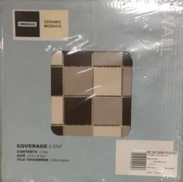 123 PKS MOCHA MIX MOSAIC WALL TILES 30.5X30.5CM