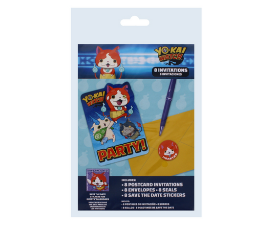 180 X 8PK YO-KAI WATCH INVITATIONS PARTY