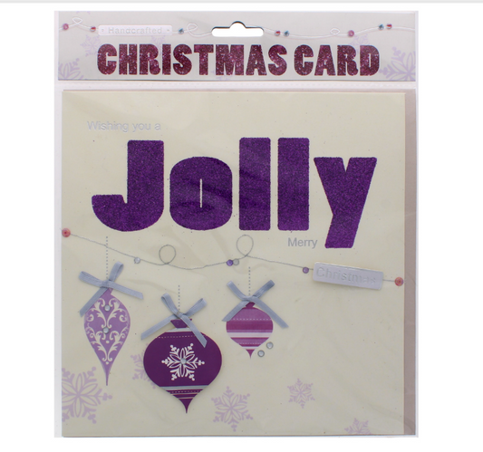 288 X HANDCRAFTED CARD GLITTERED - JOLLY