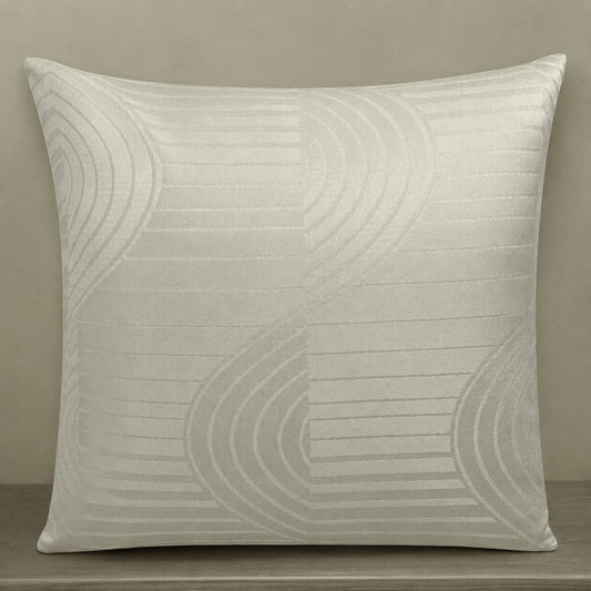 X120 CUSHION COVERS CREAM - SPIRAL DESIGN - MEASURES 16 X 16" 40 X 40 CM ZIPPED