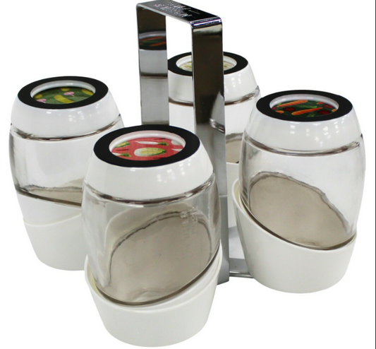 323X NEW HOME CANNING RACK WITH 4 MASON JARS AND LIDS - 100772
