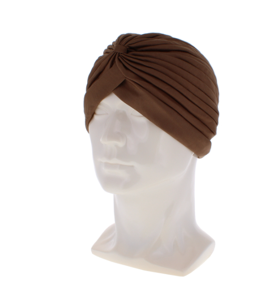 24 X WOMEN HAIR TURBAN HEAD WRAP BROWN