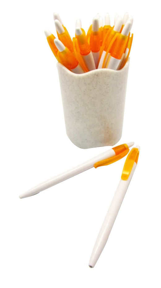 1500 X BALLPEN SPACER WHITE & ORANGE