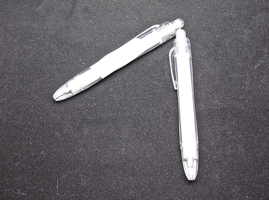 1000 X BALL PEN 'SHORT TRANSPARENT' WHITE