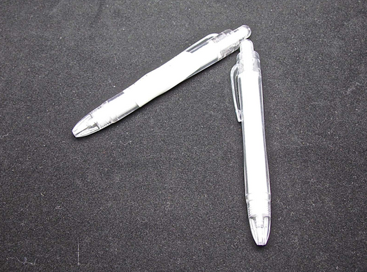 1000 X BALL PEN 'SHORT TRANSPARENT' WHITE