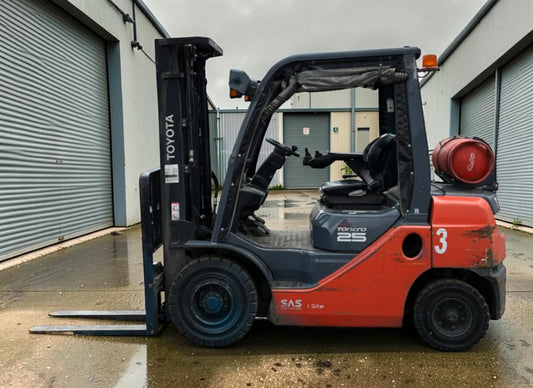 2019 TOYOTA 02-8FGF25 LP GAS FORKLIFT – 2500KG CAPACITY