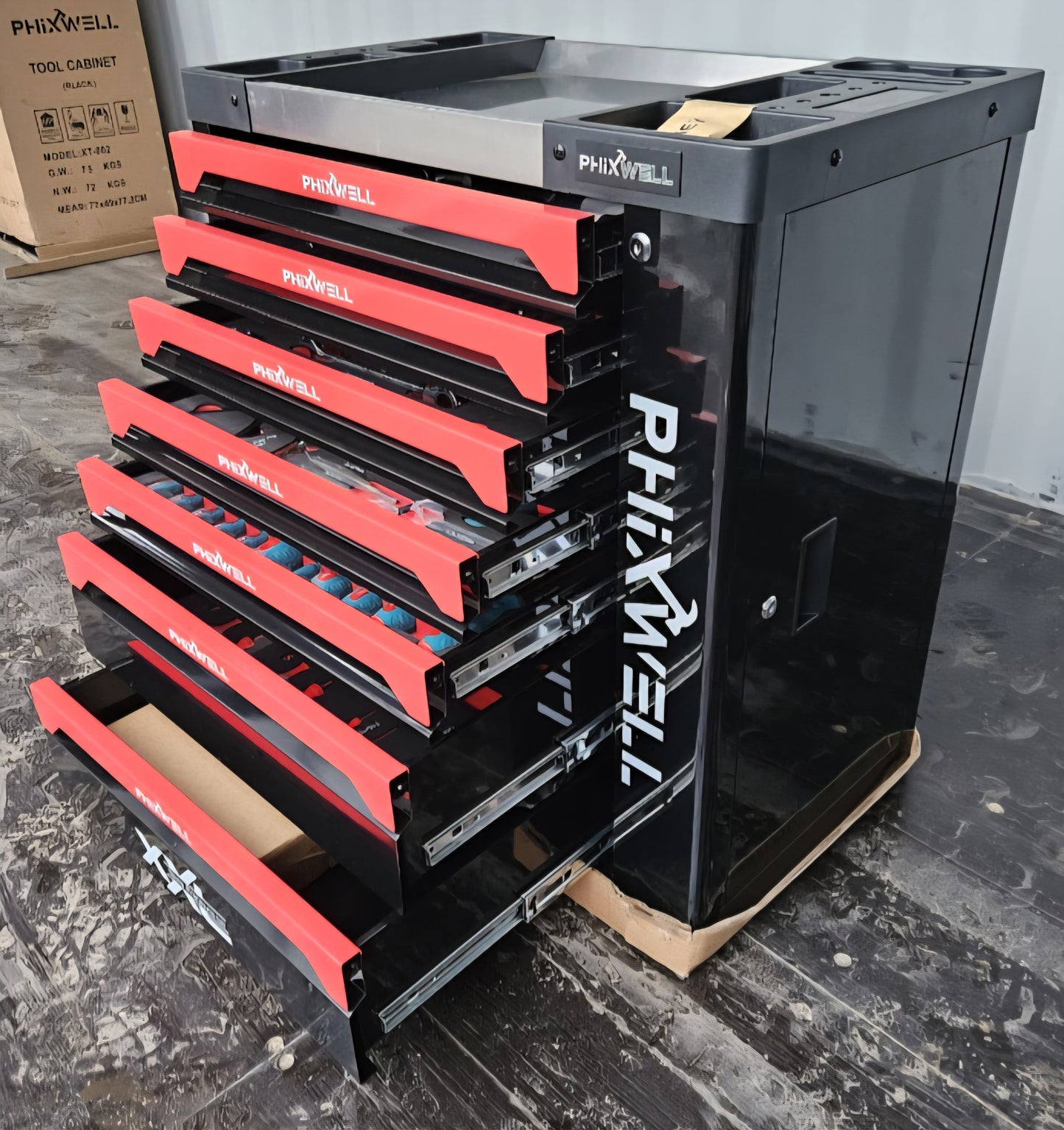 PHIXWELL XT002 FULLY STOCKED NEW TOOLBOXES ON WHEELS