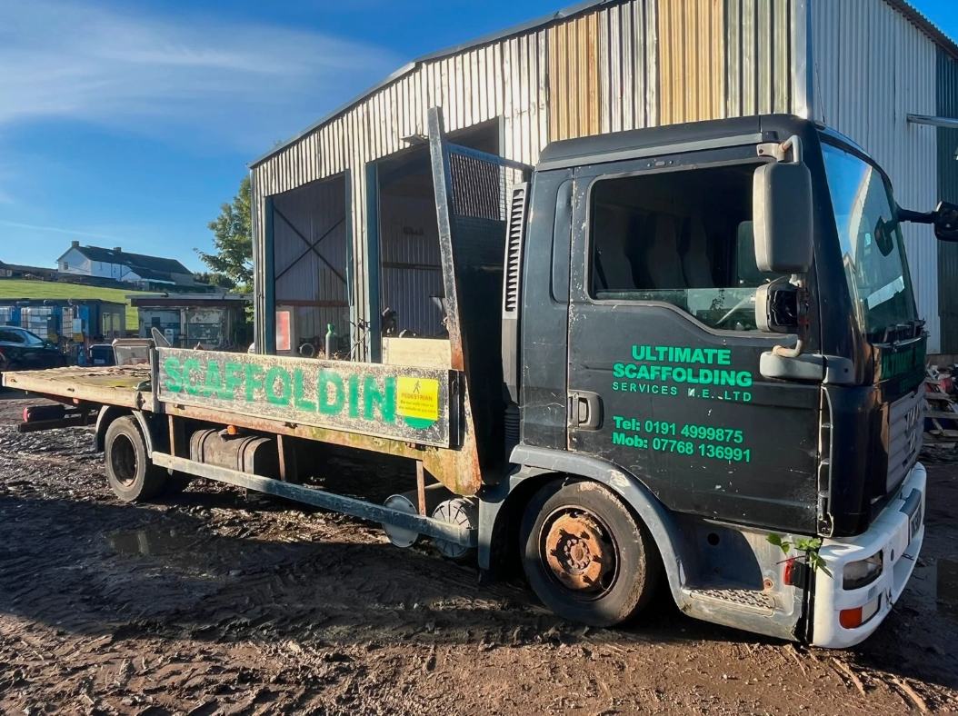 2008 MAN 7.5 TONNE FLATBED DROPSIDE SCAFFOLDING TRUCK