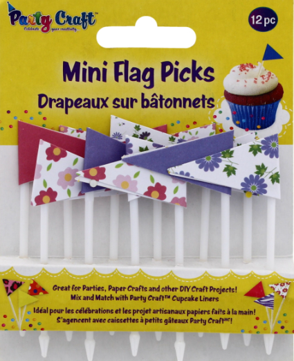 240 X PARTY CRAFT MINI FLAG PICKS FLORAL FLAIR