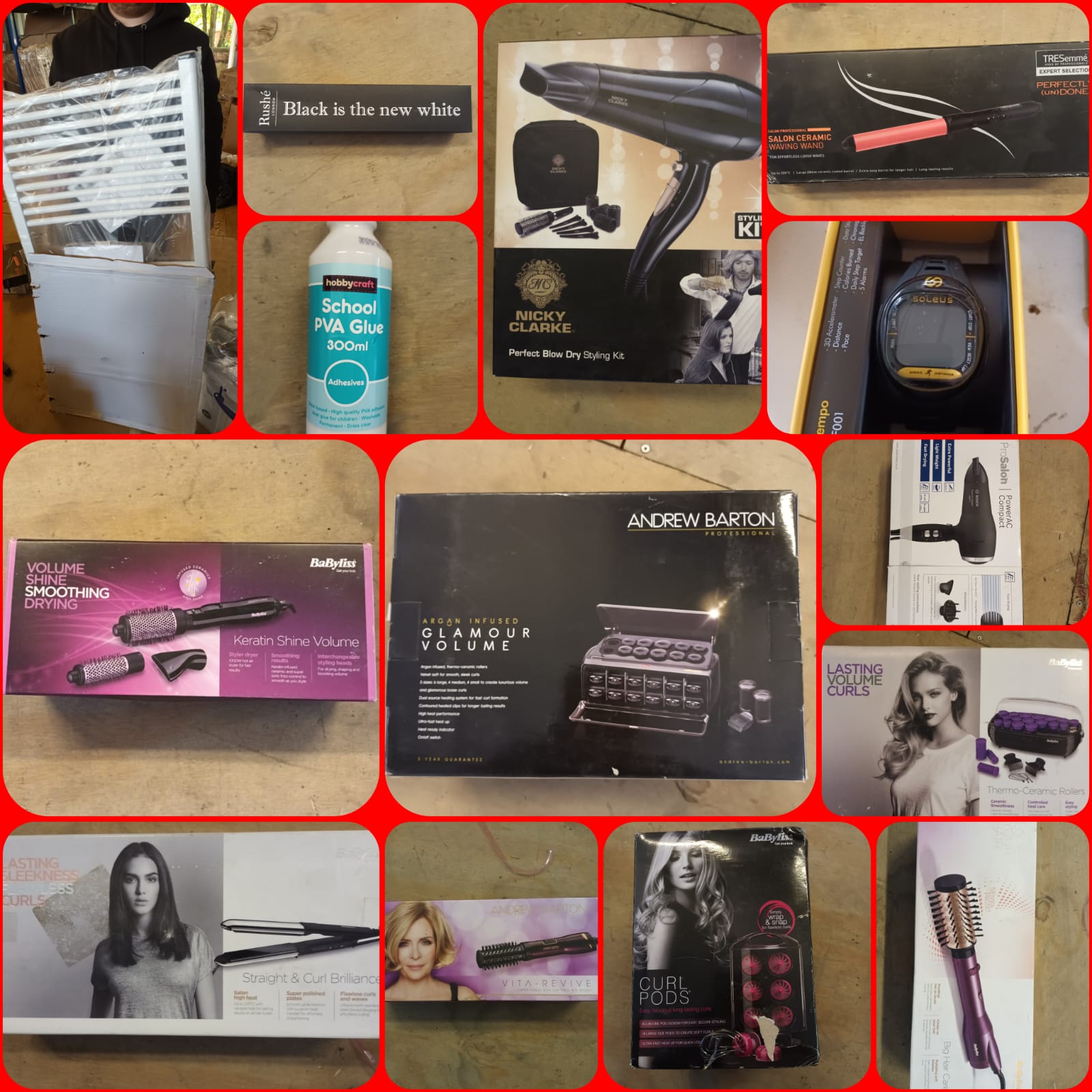 Bid on PALLET OF MIXED ITEMS CONTAINING BABYLIS HAIR STYLERS AND SOLEUS FITNESS WATCHES- Buy &amp; Sell on Auction with EAMA Group