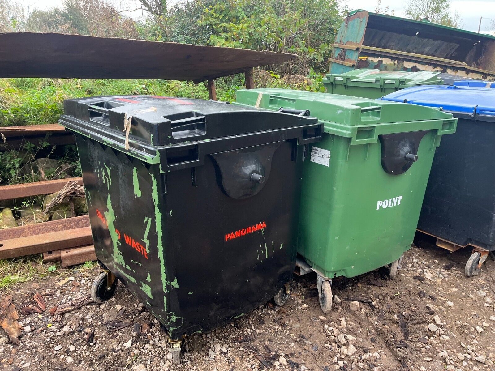 Bid on 1 X PLASTIC 660 LITRE TRADE WHEELIE BIN FORKLIFT POCKETS - CHOICE OF 15 SKIPS- Buy &amp; Sell on Auction with EAMA Group